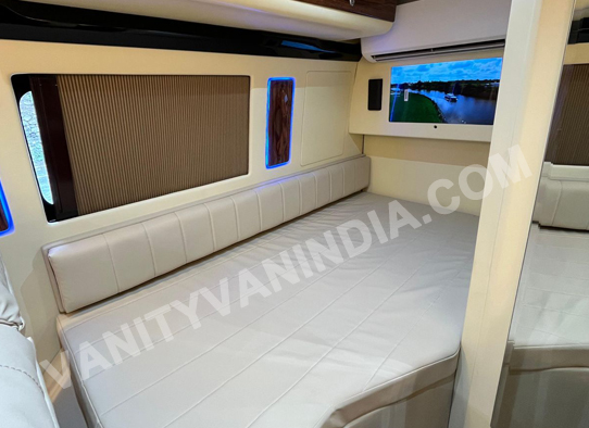 luxury caravan with sofa bed recliner seats hire in delhi