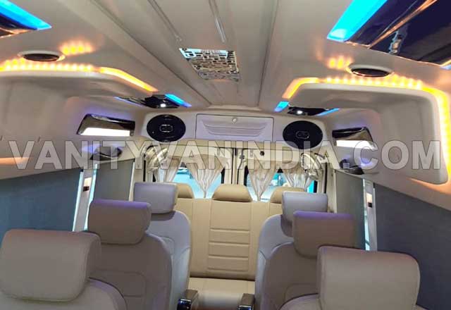 8 seater super deluxe 1x1 maharaja tempo traveller with sofa seat hire delhi