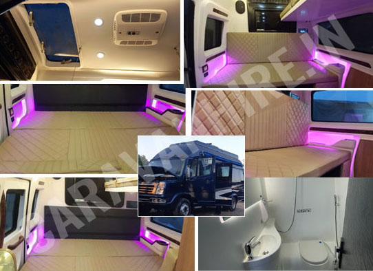 9 seater force traveller luxury caravan vanity van motorhomes hire in delhi