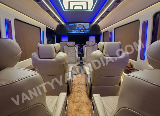 9+1 seater force urbania luxury van with 1x1 maharaja seats hire delhi